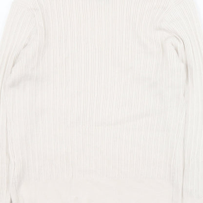 Primark Womens White Round Neck  Viscose Pullover Jumper Size 2XL