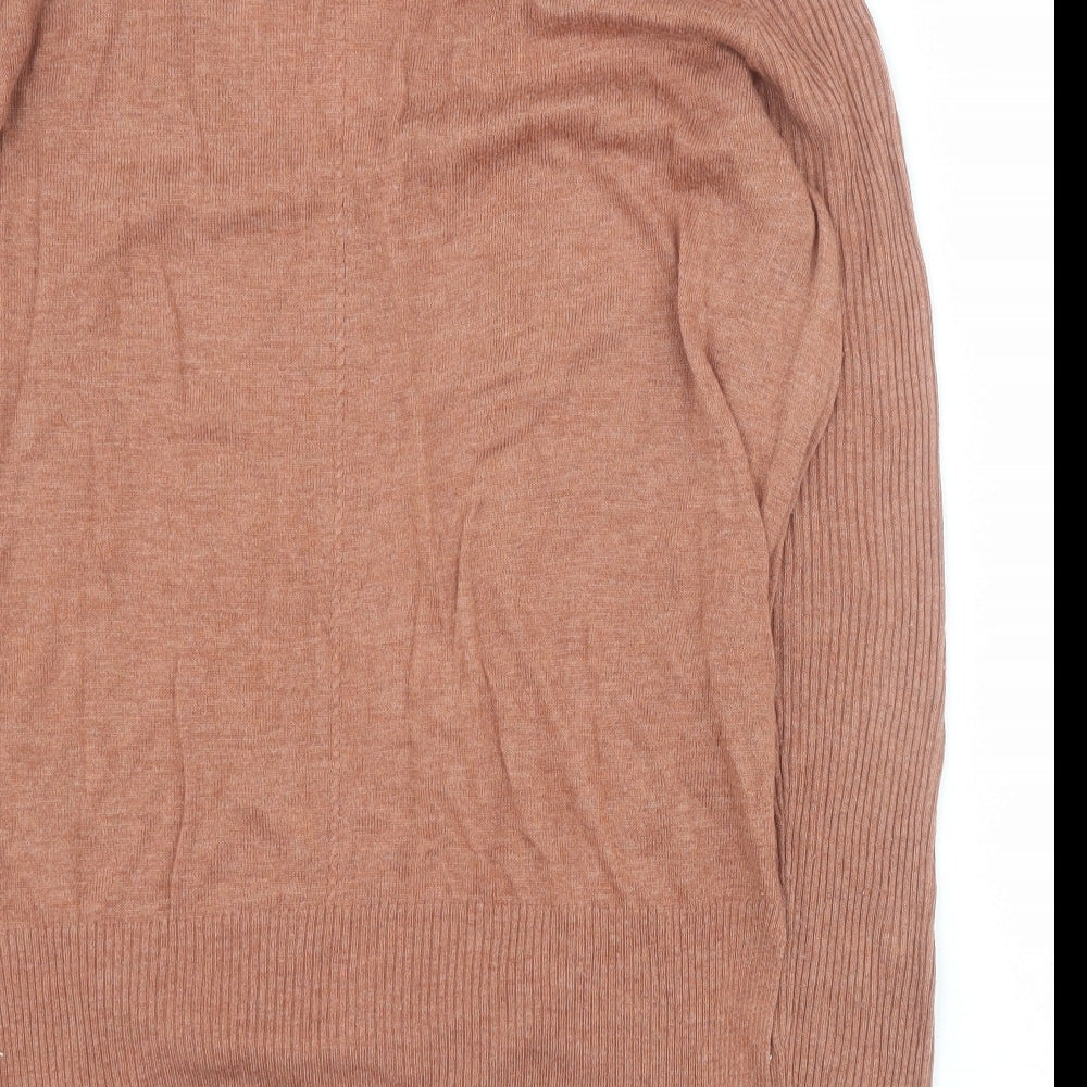 Primark Womens Brown V-Neck  Acrylic Pullover Jumper Size 14