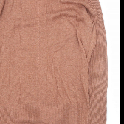 Primark Womens Brown V-Neck  Acrylic Pullover Jumper Size 14
