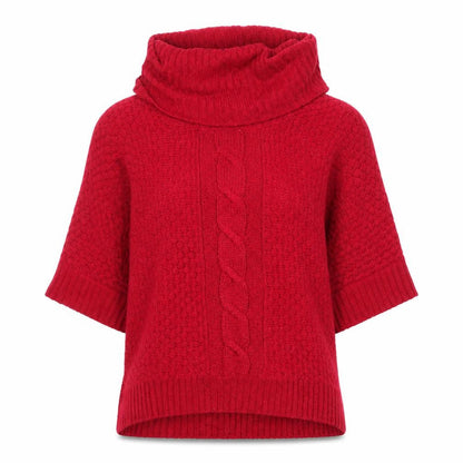 Front view of Sis women’s pink roll neck acrylic jumper, size M