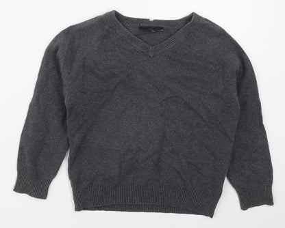 NEXT Boys Grey V-Neck  Cotton Pullover Jumper Size 5-6 Years  Pullover