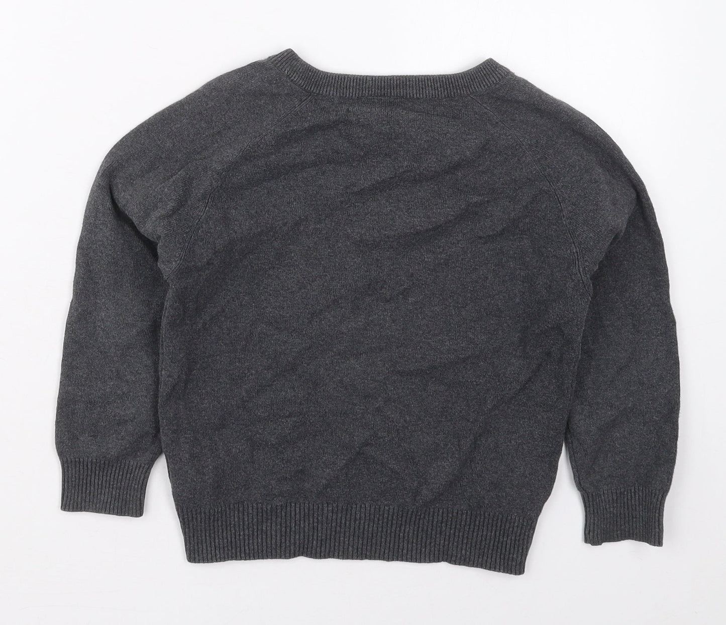 NEXT Boys Grey V-Neck  Cotton Pullover Jumper Size 5-6 Years  Pullover