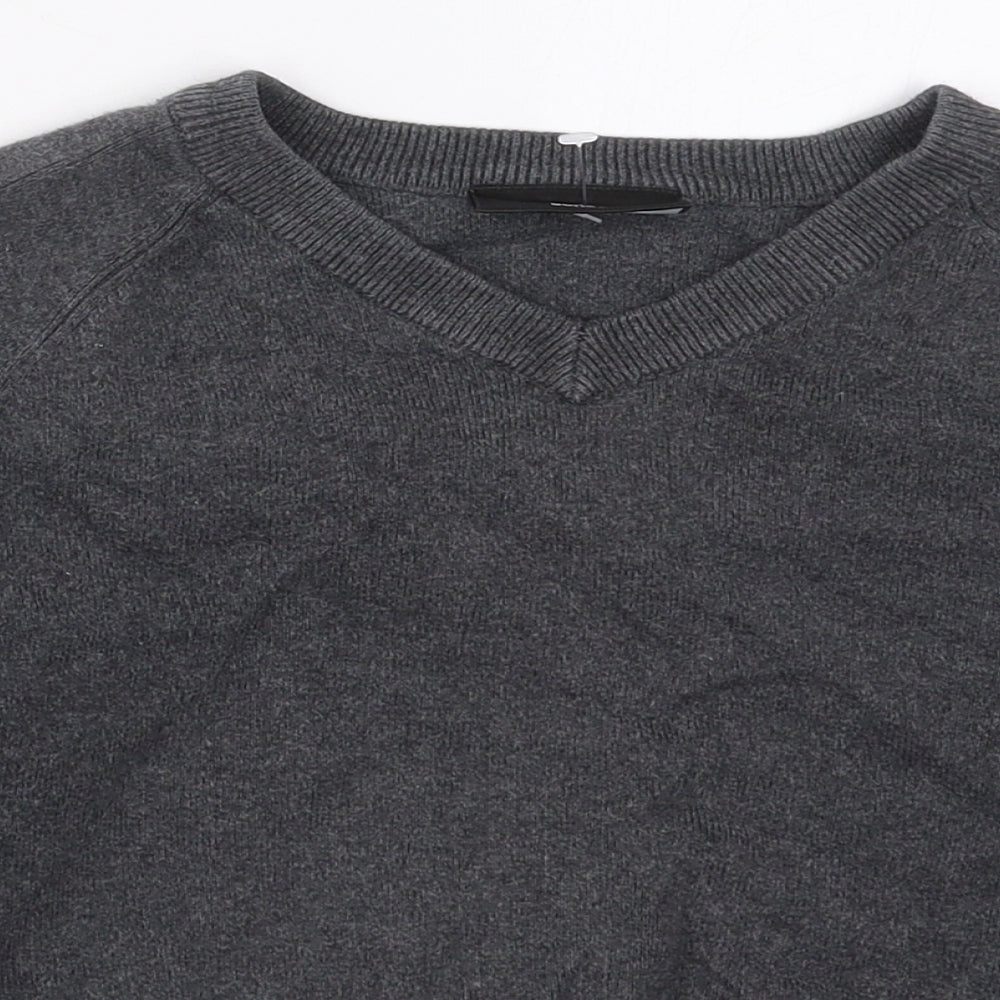 NEXT Boys Grey V-Neck  Cotton Pullover Jumper Size 5-6 Years  Pullover