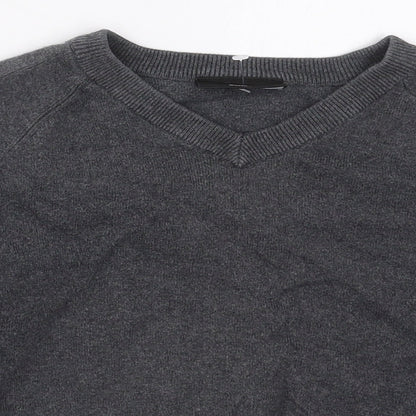 NEXT Boys Grey V-Neck  Cotton Pullover Jumper Size 5-6 Years  Pullover