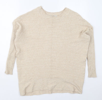 George Womens Beige Crew Neck  Viscose Pullover Jumper Size 16