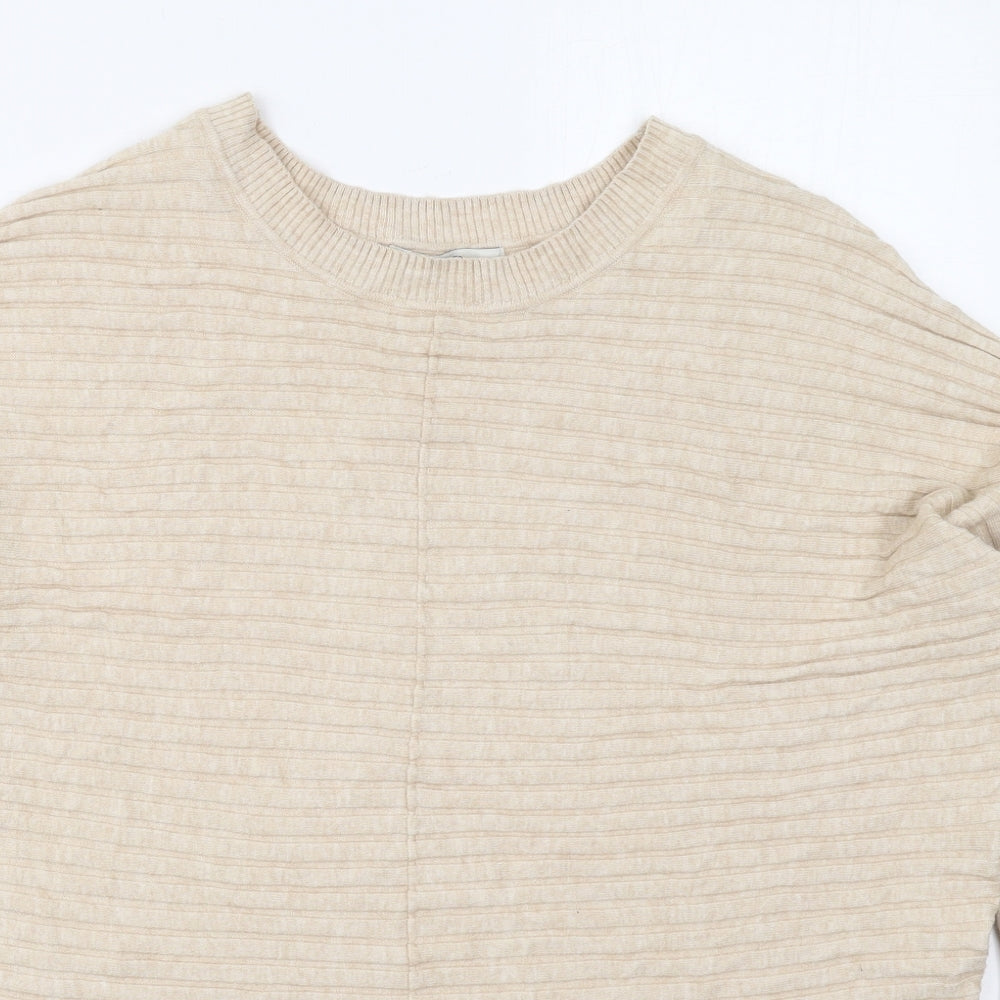 George Womens Beige Crew Neck  Viscose Pullover Jumper Size 16