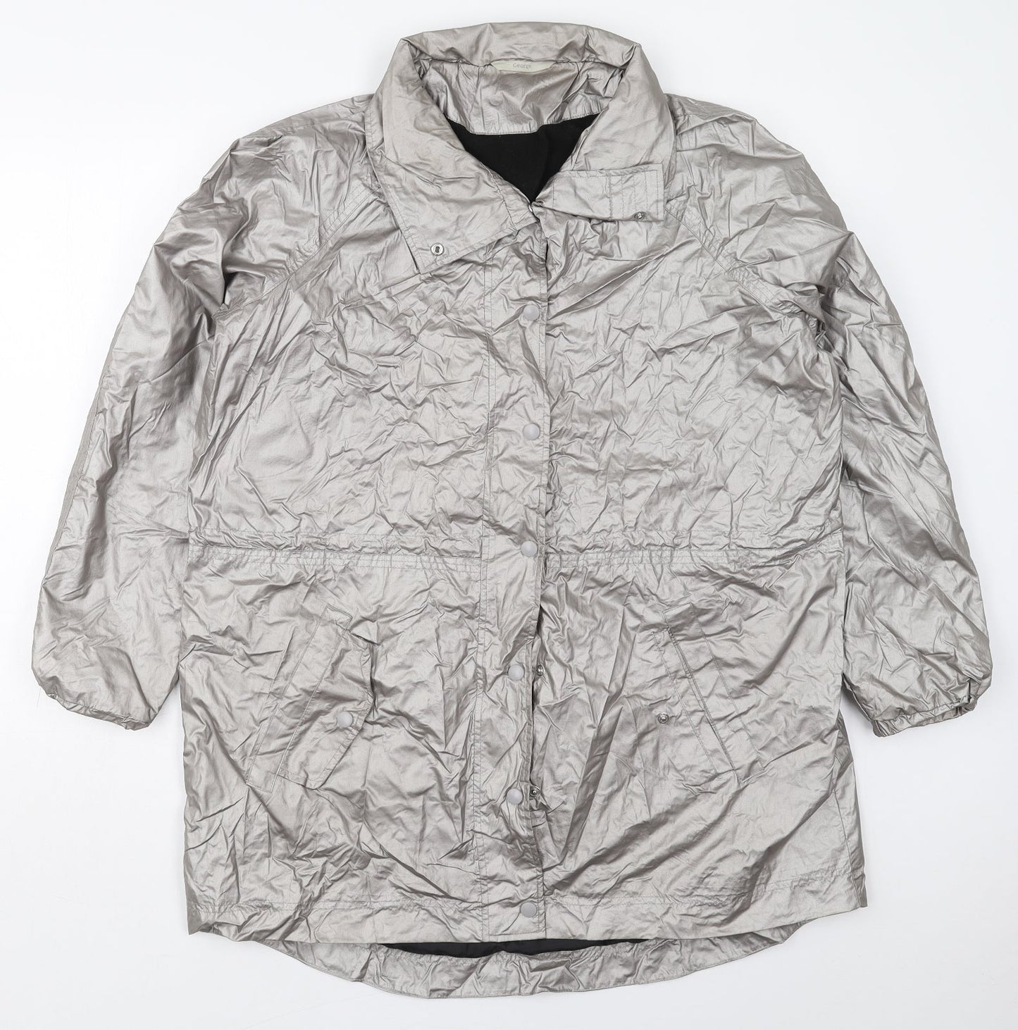 George Womens Silver   Jacket Coat Size 14  Zip