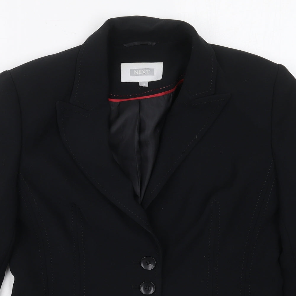 NEXT Womens Black  Polyester Jacket Suit Jacket Size 10