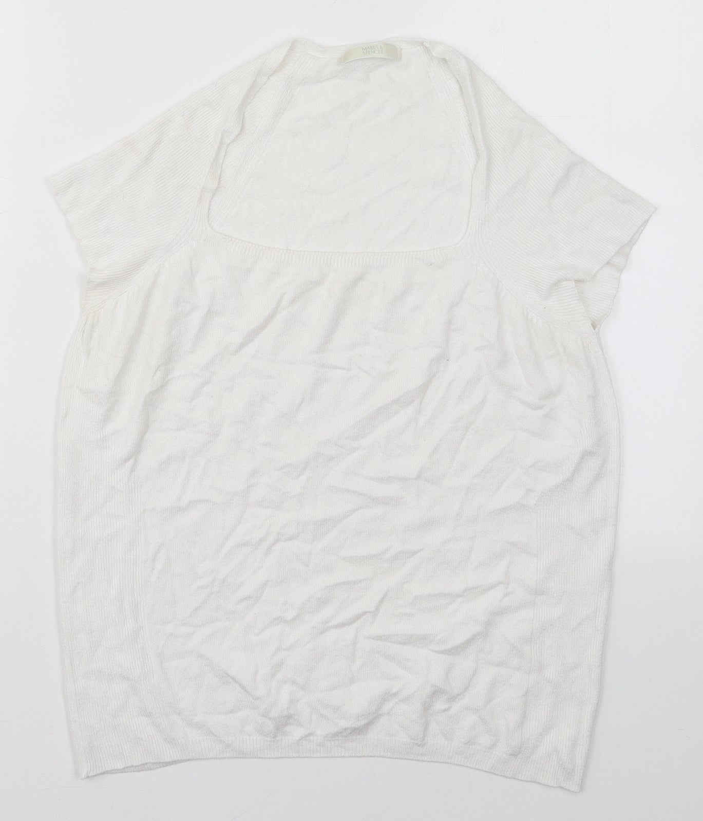 Womens UK Size 16 Marks and Spencer White Pullover Jumper