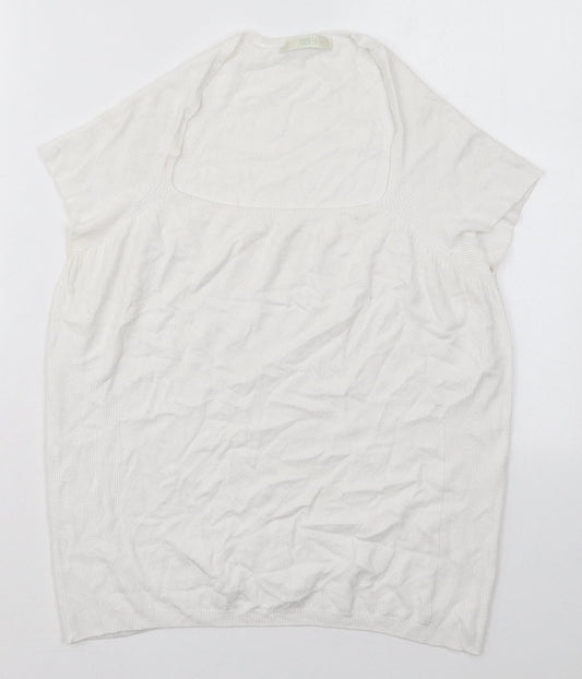Womens UK Size 16 Marks and Spencer White Pullover Jumper