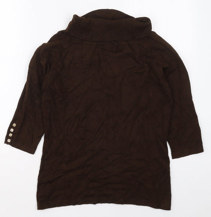 John Lewis Womens Brown Roll Neck  Viscose Pullover Jumper Size L