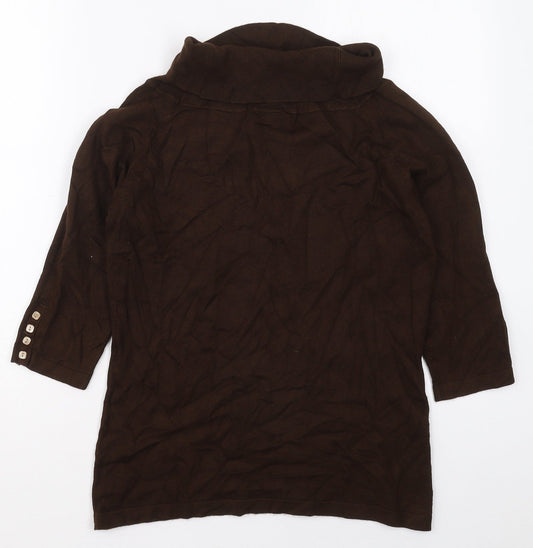 John Lewis Womens Brown Roll Neck  Viscose Pullover Jumper Size L