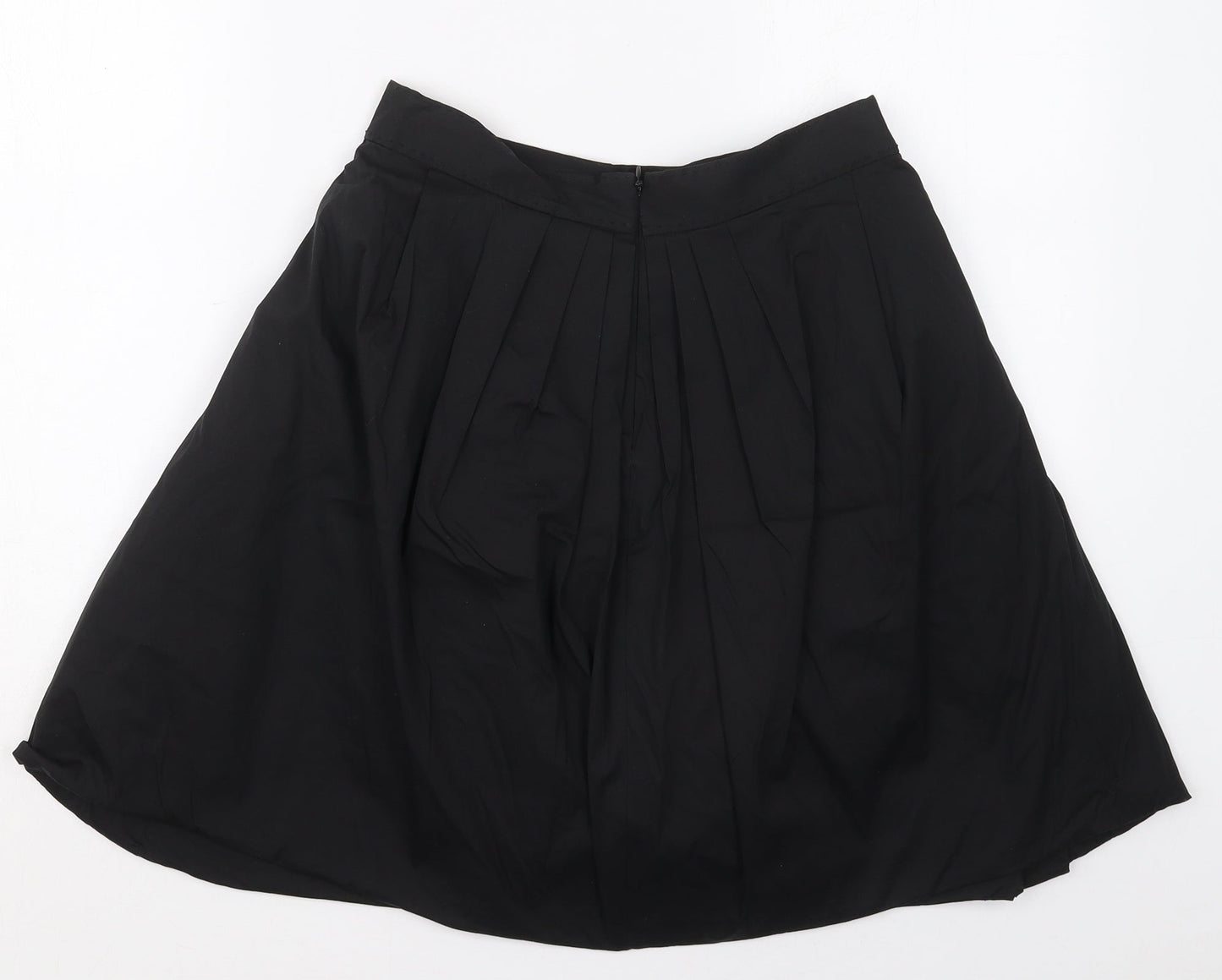 Elie Tahari Womens Black  Cotton Skater Skirt Size 27 in   Zip