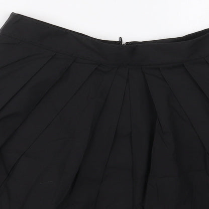 Elie Tahari Womens Black  Cotton Skater Skirt Size 27 in   Zip