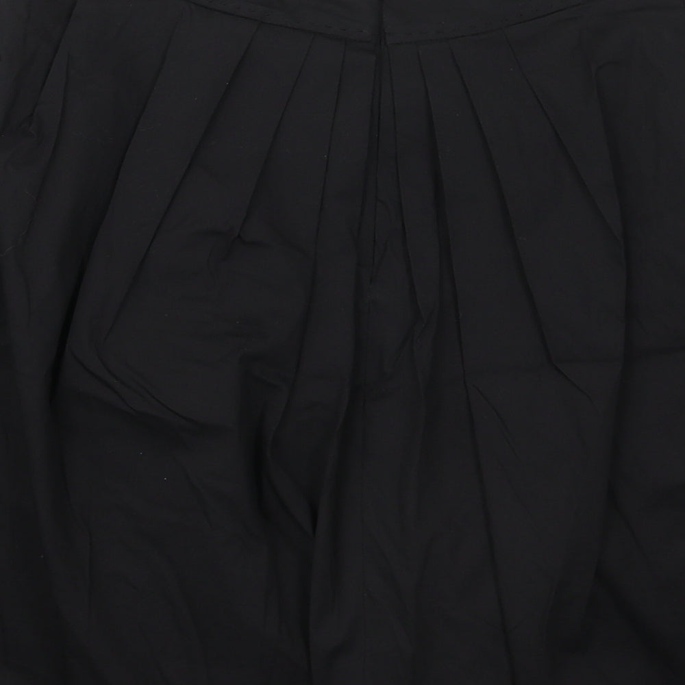 Elie Tahari Womens Black  Cotton Skater Skirt Size 27 in   Zip