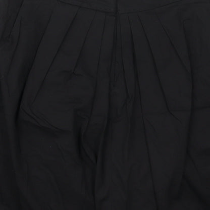 Elie Tahari Womens Black  Cotton Skater Skirt Size 27 in   Zip