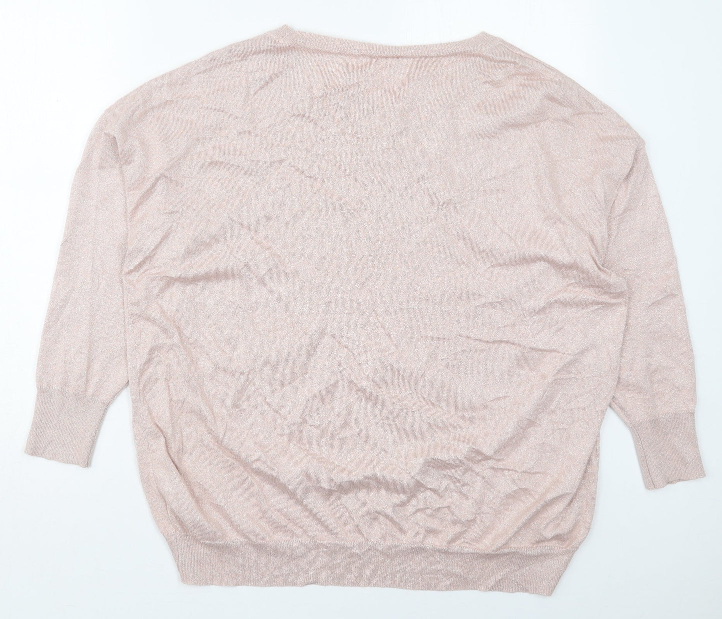 TU Womens Pink Boat Neck  Viscose Pullover Jumper Size 20