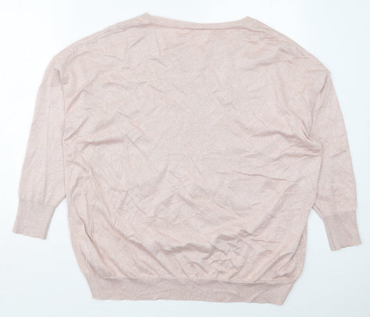 TU Womens Pink Boat Neck  Viscose Pullover Jumper Size 20