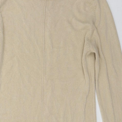 Womens UK Size S BASSINI Beige Henley Jumper