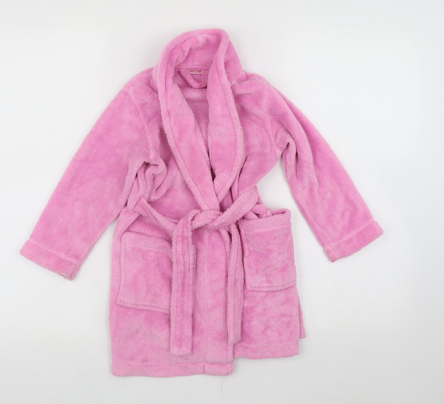 Cherokee Girls Pink Solid Polyester Cami Robe Size 2-3 Years  Tie - Belt included