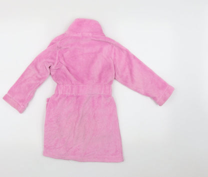 Cherokee Girls Pink Solid Polyester Cami Robe Size 2-3 Years  Tie - Belt included