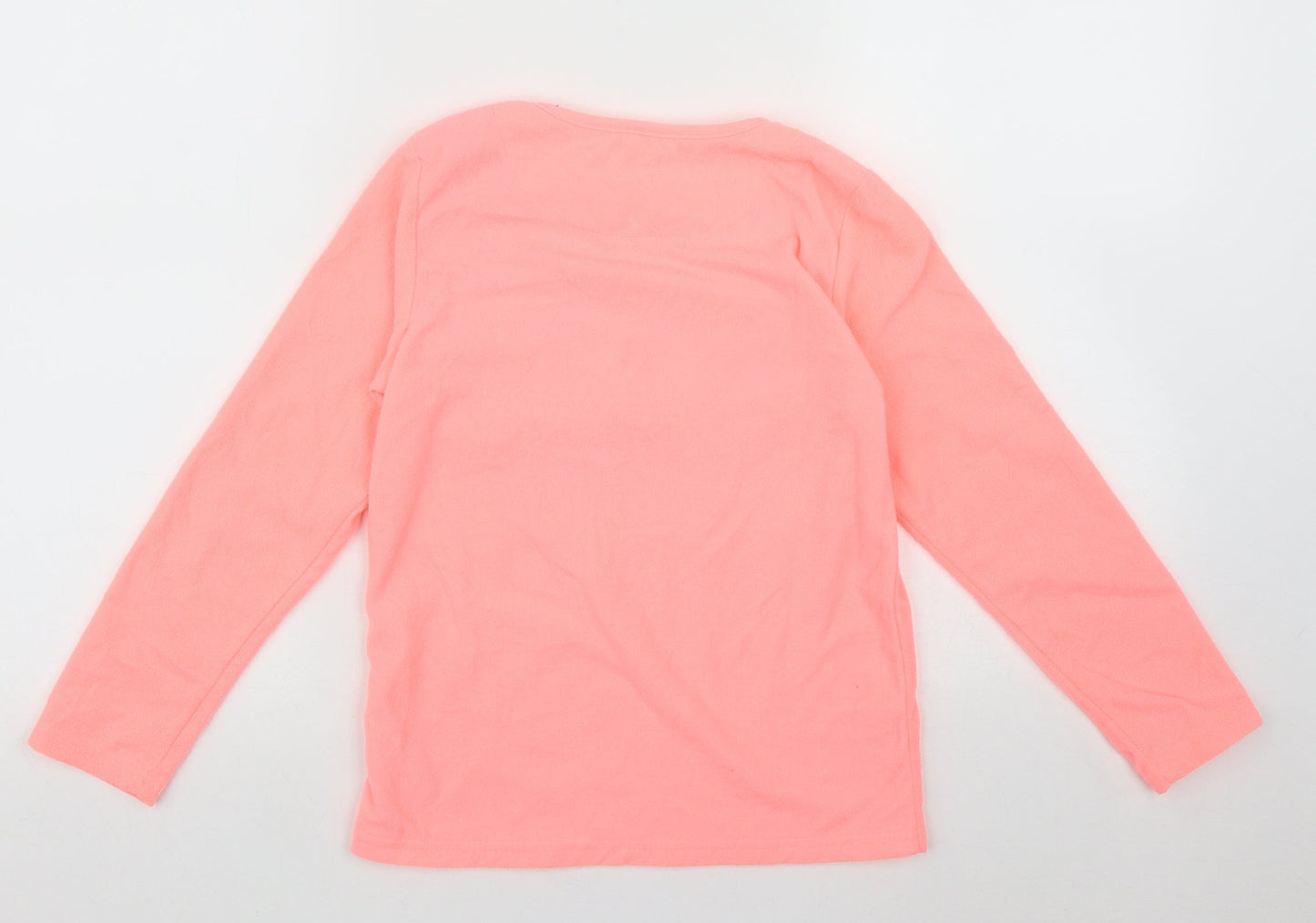Primark Girls Pink Roll Neck  Polyester Pullover Jumper Size 9-10 Years   - GIRL POWER FOREVER