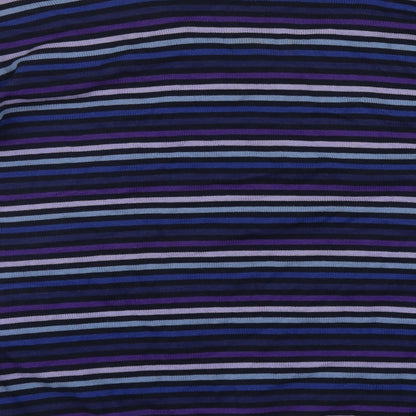 Burton Mens Multicoloured V-Neck Striped Cotton Pullover Jumper Size L