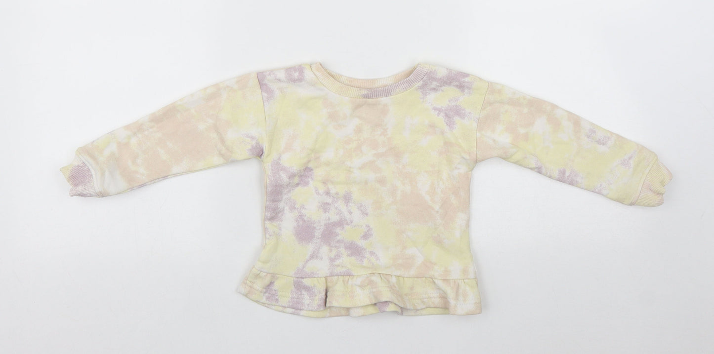 Nutmeg Girls Multicoloured Geometric Cotton Kimono Blouse Size 2 Years Roll Neck  - 1 1/2 - 2 years