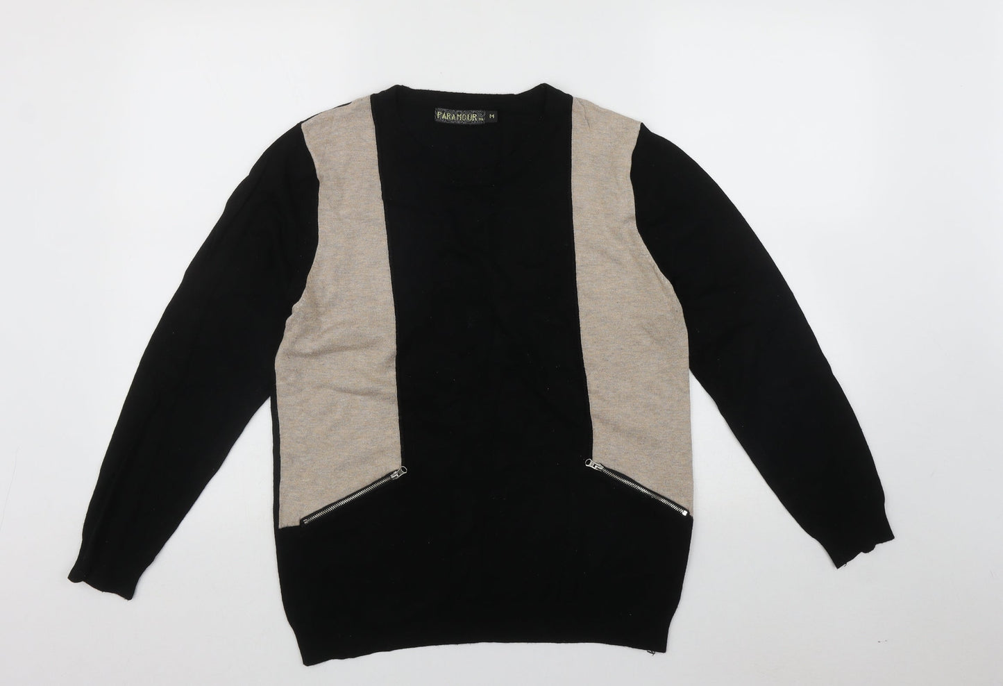 Womens UK Size M Paramour Multicoloured Henley Jumper