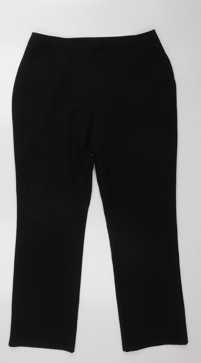 AMARANTO Womens Black  Polyester Trousers  Size 18 L30 in Regular Zip - Button Fastening
