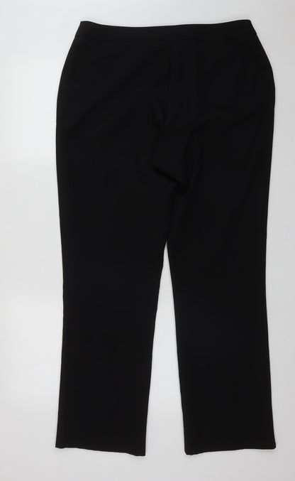 AMARANTO Womens Black  Polyester Trousers  Size 18 L30 in Regular Zip - Button Fastening