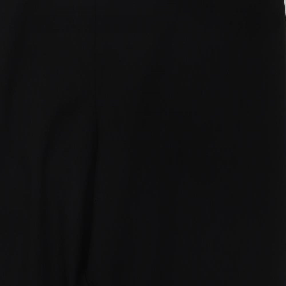 AMARANTO Womens Black  Polyester Trousers  Size 18 L30 in Regular Zip - Button Fastening