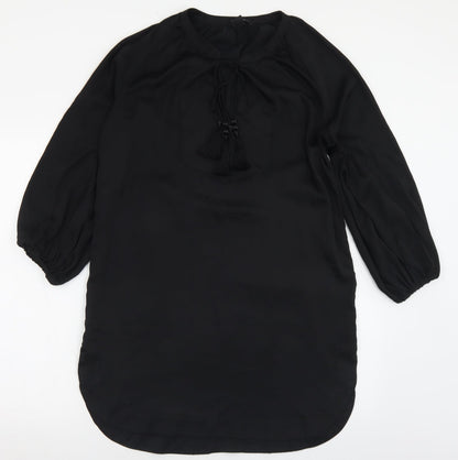 H&M Womens Black  Polyester A-Line  Size 10  Crew Neck Tie