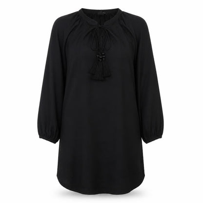 H&M Womens Black  Polyester A-Line  Size 10  Crew Neck Tie
