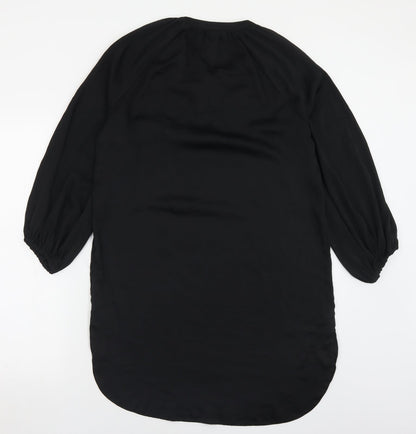 H&M Womens Black  Polyester A-Line  Size 10  Crew Neck Tie