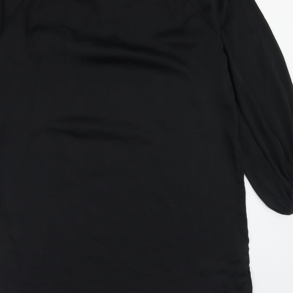 H&M Womens Black  Polyester A-Line  Size 10  Crew Neck Tie