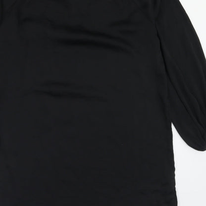 H&M Womens Black  Polyester A-Line  Size 10  Crew Neck Tie