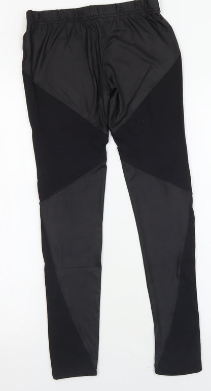 Club London Womens Black  Cotton Capri Leggings Size S L26 in