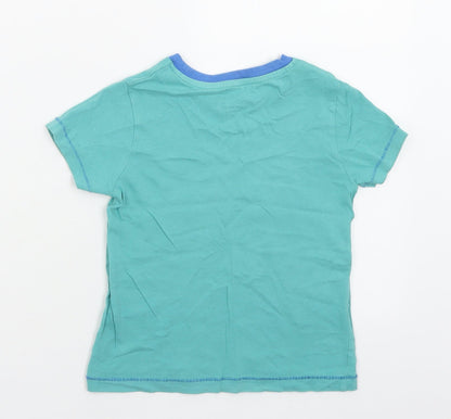 Marks and Spencer Boys Blue  Cotton Basic T-Shirt Size 3-4 Years Crew Neck Pullover