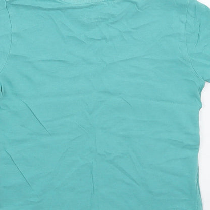 Marks and Spencer Boys Blue  Cotton Basic T-Shirt Size 3-4 Years Crew Neck Pullover