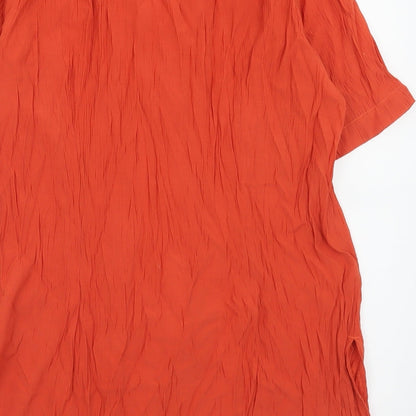 Womens UK Size 12 Linea Orange Basic Button-Up