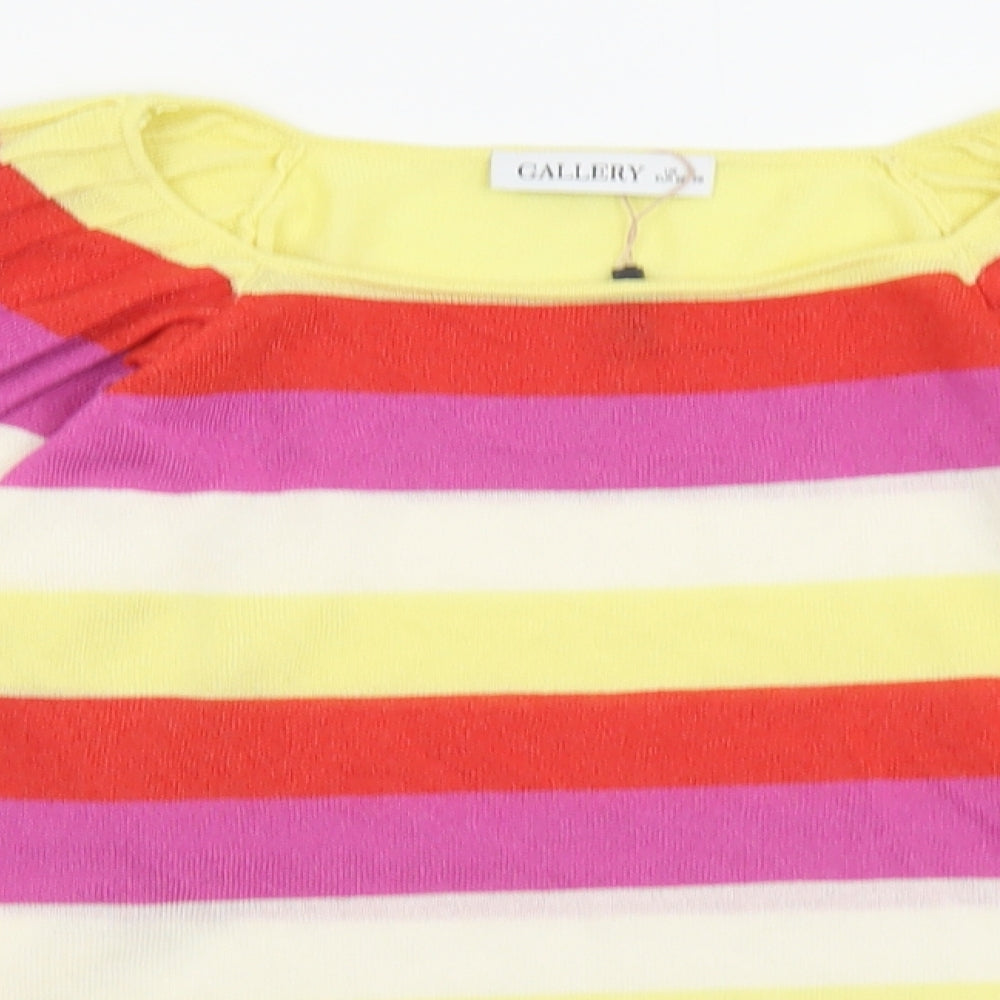 Womens UK Size S Gallery Multicoloured Basic T-Shirt