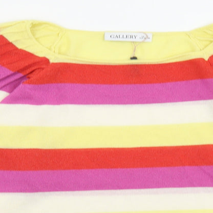 Womens UK Size S Gallery Multicoloured Basic T-Shirt