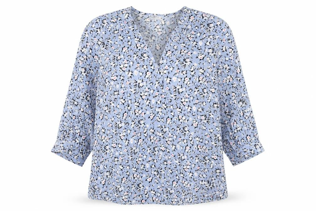 Womens UK Size 8 Papaya Blue Basic Blouse