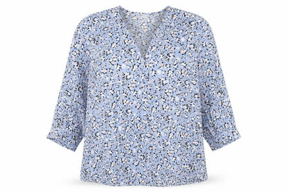 Womens UK Size 8 Papaya Blue Basic Blouse