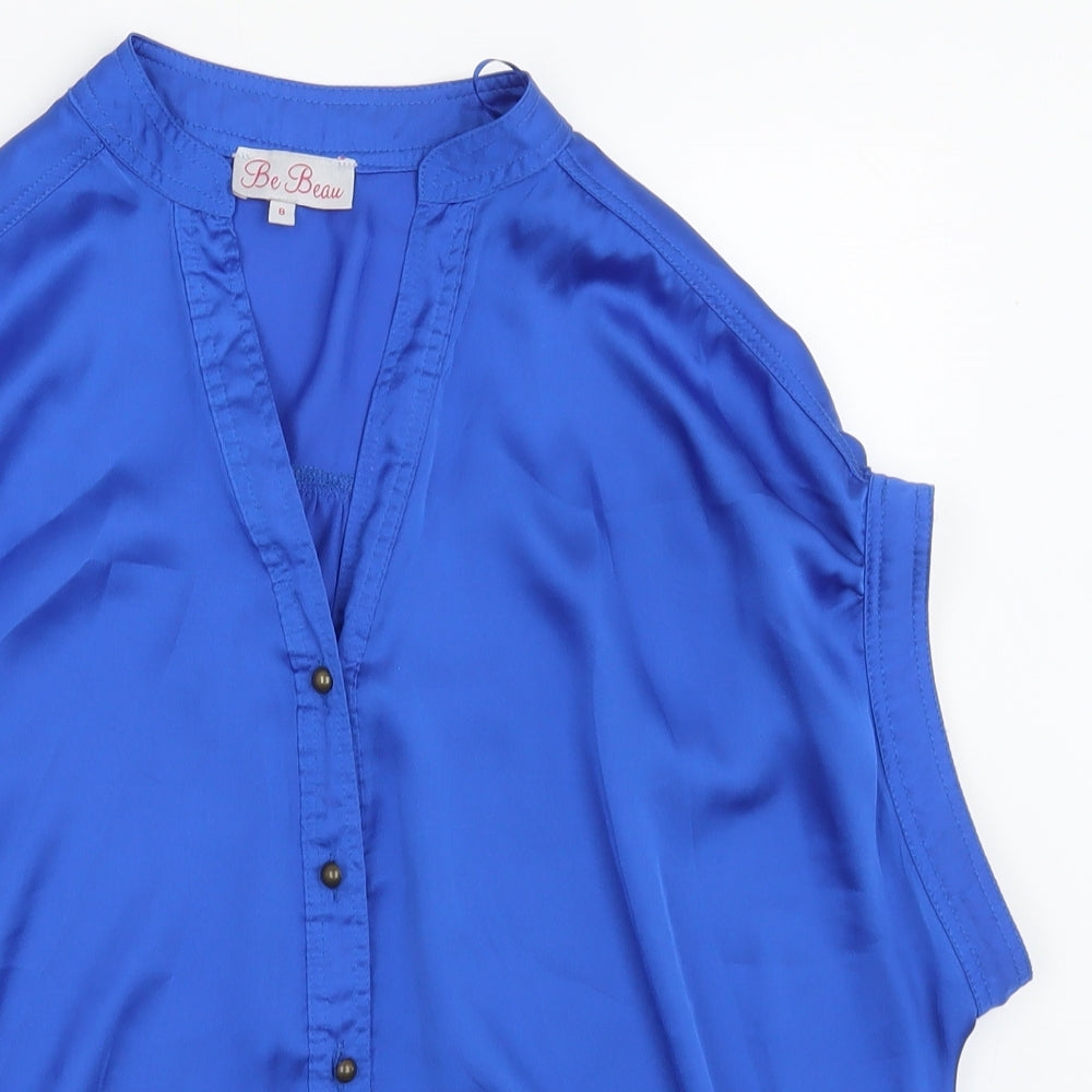 Womens UK Size 8 Be Beau Black Basic Button-Up