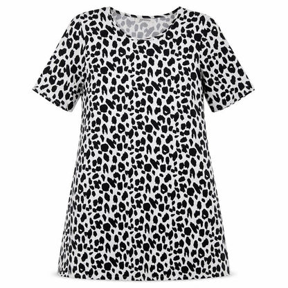 Glamorous Womens White Animal Print Polyester A-Line  Size 10  Round Neck Pullover