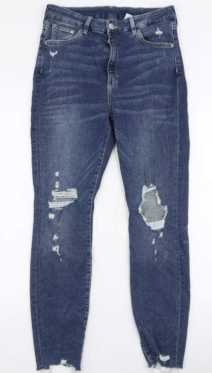 &Denim Womens Blue  Cotton Skinny Jeans Size 30 in L28 in Slim Zip
