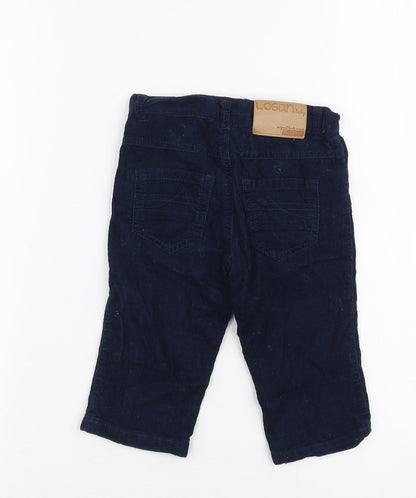 Losan Boys Blue  100% Cotton Cargo Trousers Size 9 Months  Button