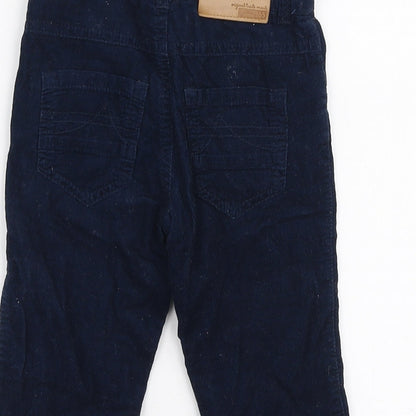 Losan Boys Blue  100% Cotton Cargo Trousers Size 9 Months  Button